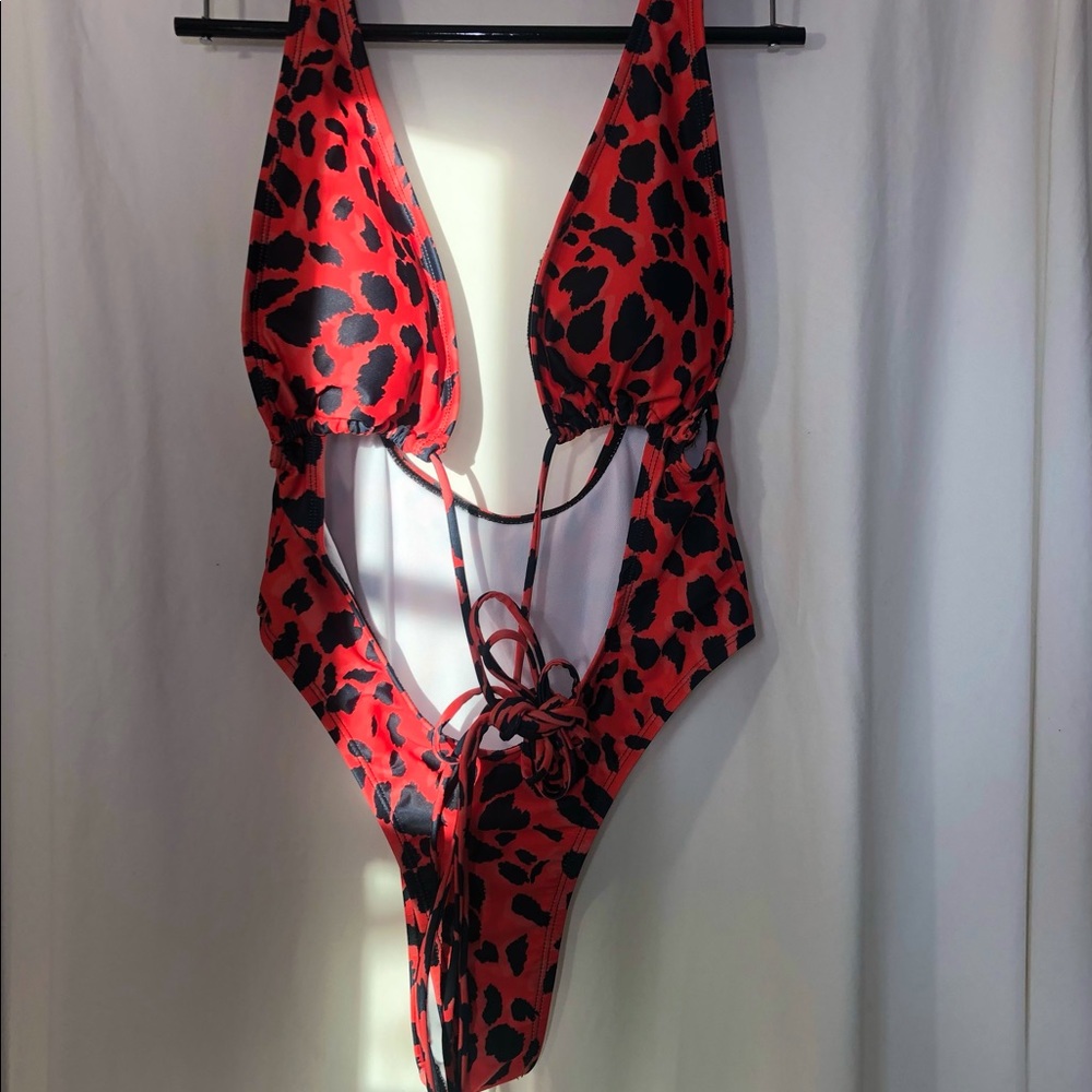 Cheetah one piece bathing suit  / bodysuit